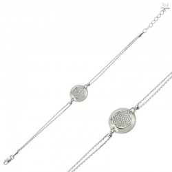 925 Ayar Gümüş Beyaz Taşlı Yuvarlak Bileklik