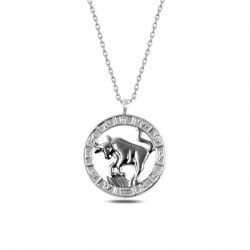 ​925 Ayar Gümüş Boğa Burcu Kadın Gümüş Kolye