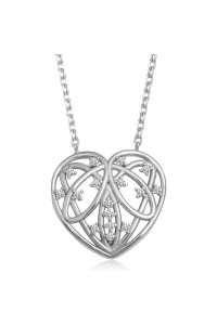 925 Ayar Gümüş Bombeli Kalp Kadın Gümüş Kolye