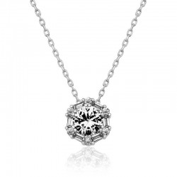 925 Ayar Gümüş Buz Beyazı Baget Taşlı Kolye