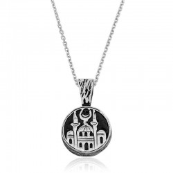 925 Ayar Gümüş Cami Desenli Gümüş Kolye