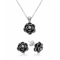 925 Ayar Gümüş Çiçek Set 925 Ayar Gümüş Çiçek Set