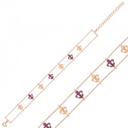 925 Ayar Gümüş Rose Çiçek Desenli Bileklik 925 Ayar Gümüş Rose Çiçek Desenli Bileklik