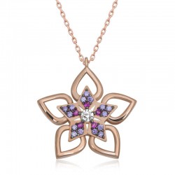 ​925 Ayar Gümüş Çiçek Kadın Gümüş Kolye