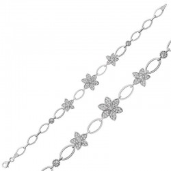 925 Ayar Gümüş Çiçekli Bileklik