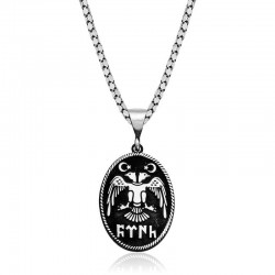 925 Ayar Gümüş Çift Başlı Selçuklu Kartalı Gümüş Kolye