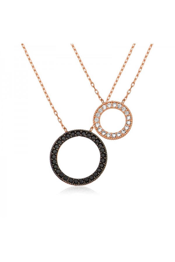 925 Ayar Gümüş Çift Halka Kadın Gümüş Kolye 925 Ayar Gümüş Çift Halka Kadın Gümüş Kolye