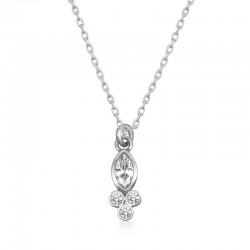 925 Ayar Gümüş Çiğ Damlası Mekik Tektaş Bayan Gümüş Kolye