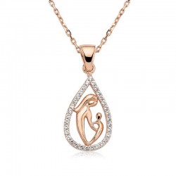 925 Ayar Gümüş Damla Anne Çocuk Kolyesi