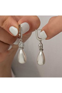 925 Ayar Gümüş Damla İnci Kadın Küpe