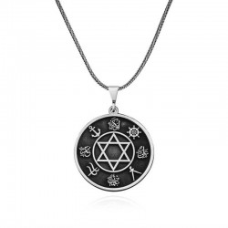 ​Gümüş Dört Halife İsimleri İşlemeli Kolye