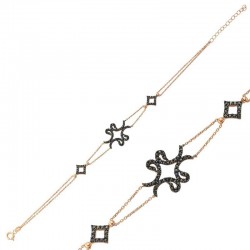 925 Ayar Gümüş Rose Dört Vavlı Bileklik 925 Ayar Gümüş Rose Dört Vavlı Bileklik