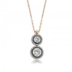 925 Ayar Gümüş Elmas Model Kadın Gümüş Kolye