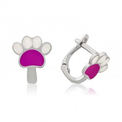 925 Ayar Gümüş Erguvan Pati Çocuk Küpesi 925 Ayar Gümüş Erguvan Pati Çocuk Küpesi