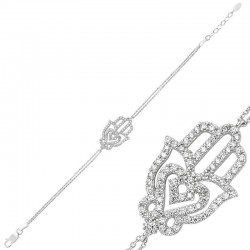 925 Ayar Gümüş Fatma Ana Eli Bileklik