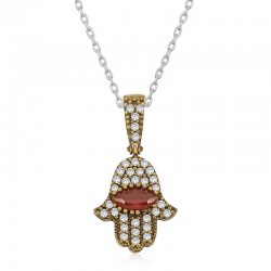 925 Ayar Gümüş Fatma Eli Otantik Bayan Gümüş Kolye