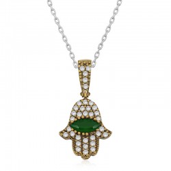 925 Ayar Gümüş Fatma Eli Otantik Bayan Gümüş Kolye