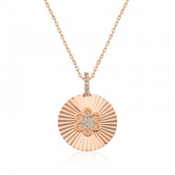 925 Ayar Gümüş Fırfırlı Çiçek Kadın Gümüş Kolye