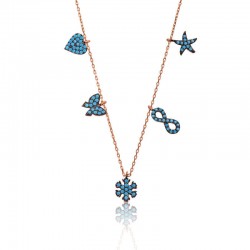 925 Ayar Gümüş Firuze Taşlı Şans Kolyesi