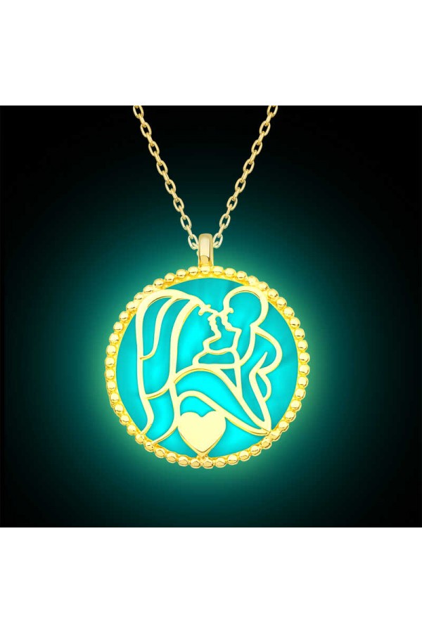Gümüş Fosforlu Gold Anne Çocuk Sevgisi Kadın Kolye Gümüş Fosforlu Gold Anne Çocuk Sevgisi Kadın Kolye