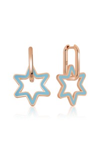 Gümüş Fosforlu Mavi Yıldız Küpe