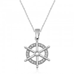 925 Ayar Gümüş Gemi Dümeni Kadın Gümüş Kolye