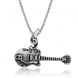 925 Ayar Gümüş Gitar Gümüş Kolye 925 Ayar Gümüş Gitar Gümüş Kolye