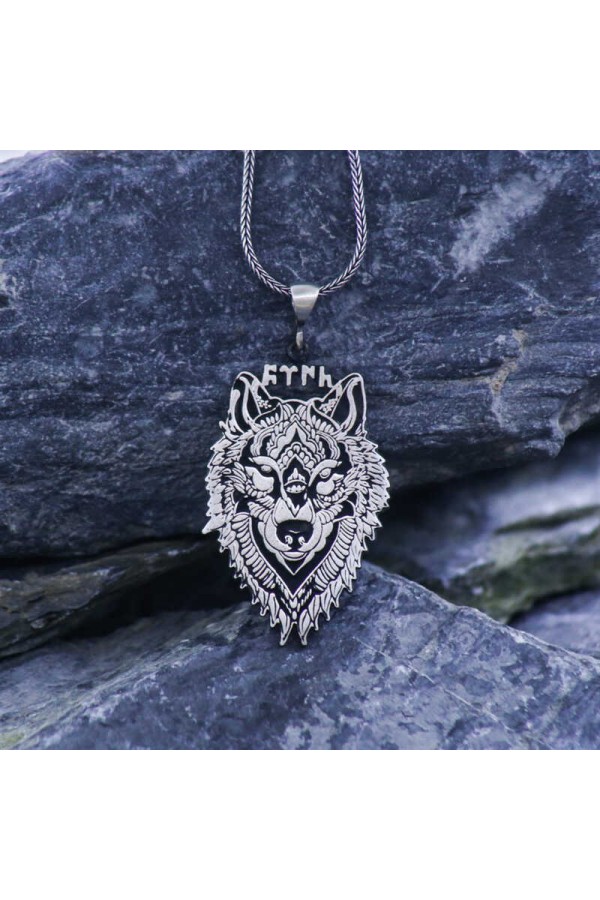 ​925 Ayar Gümüş Göktürkçe Türk Yazılı Kurt Gümüş Kolye