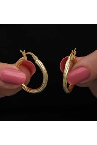 Gümüş Gold 3 mm Burgu Şarnel Küpe