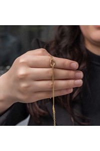 925 Ayar Gümüş Gold Aşk Düğüm Kadın Bileklik
