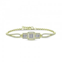 925 Ayar Gümüş Gold Baget Bileklik 925 Ayar Gümüş Gold Baget Bileklik