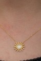 925 Ayar Gümüş Gold Güneş Kadın Kolye 925 Ayar Gümüş Gold Güneş Kadın Kolye