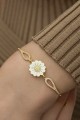 925 Ayar Gümüş Gold Papatya Bileklik 925 Ayar Gümüş Gold Papatya Bileklik