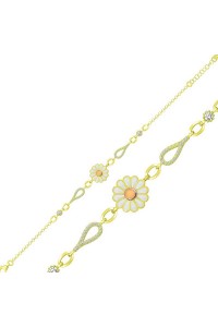 925 Ayar Gümüş Gold Papatya Kadın Bileklik