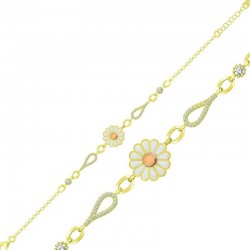 925 Ayar Gümüş Gold Papatya Kadın Bileklik