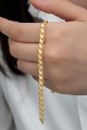 925 Ayar Gümüş Gold Pullu Zincir Kadın Bileklik 925 Ayar Gümüş Gold Pullu Zincir Kadın Bileklik