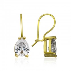 925 Ayar Gümüş Gold Sallantılı Damla Küpe 925 Ayar Gümüş Gold Sallantılı Damla Küpe