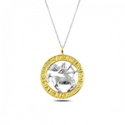 925 Ayar Gümüş Gold Yay Burcu Gümüş Kolye 925 Ayar Gümüş Gold Yay Burcu Gümüş Kolye