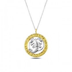 925 Ayar Gümüş Gold Yengeç Burcu Kadın Gümüş Kolye