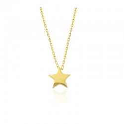 925 Ayar Gümüş Gold Yıldız Kadın Kolye