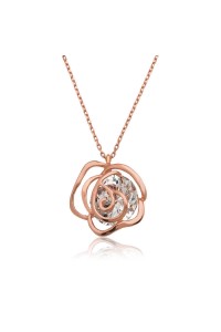 ​925 Ayar Gümüş Rose Gül Kadın Kolye