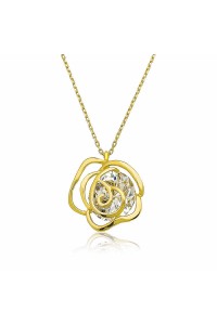 925 Ayar Gümüş Gold Gül Kadın Gümüş Kolye 925 Ayar Gümüş Gold Gül Kadın Gümüş Kolye