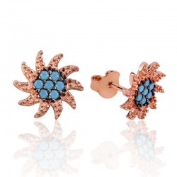 925 Ayar Gümüş Güneş Çivili Küpe