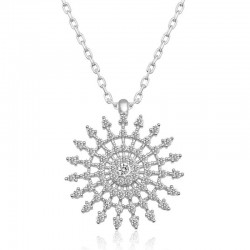 925 Ayar Gümüş Güneş Kadın Gümüş Kolye