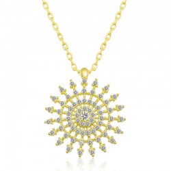 925 Ayar Gümüş Güneş Kadın Gümüş Kolye