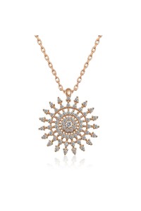 925 Ayar Gümüş Güneş Kadın Gümüş Kolye