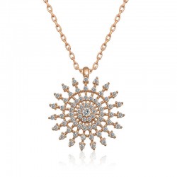 925 Ayar Gümüş Güneş Kadın Gümüş Kolye