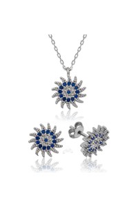 925 Ayar Gümüş Güneşli Nazar Set