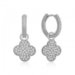 Gümüş Halka Yonca Küpe