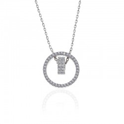 925 Ayar Gümüş İç İçe Geçmiş Halka Kadın Kolye 925 Ayar Gümüş İç İçe Geçmiş Halka Kadın Kolye